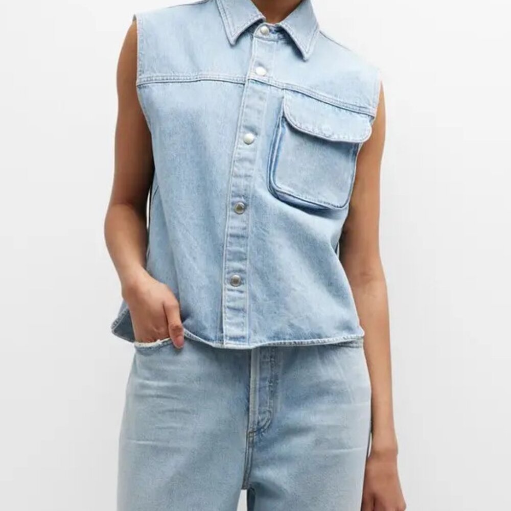 NWOT AGOLDE hadley sleeveless shirt (M) - Picture 2 of 12